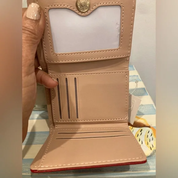 Red Quilted Bow Wallet | Rhinestone Accent | Glam Mini Wallet - Picture 5 of 6